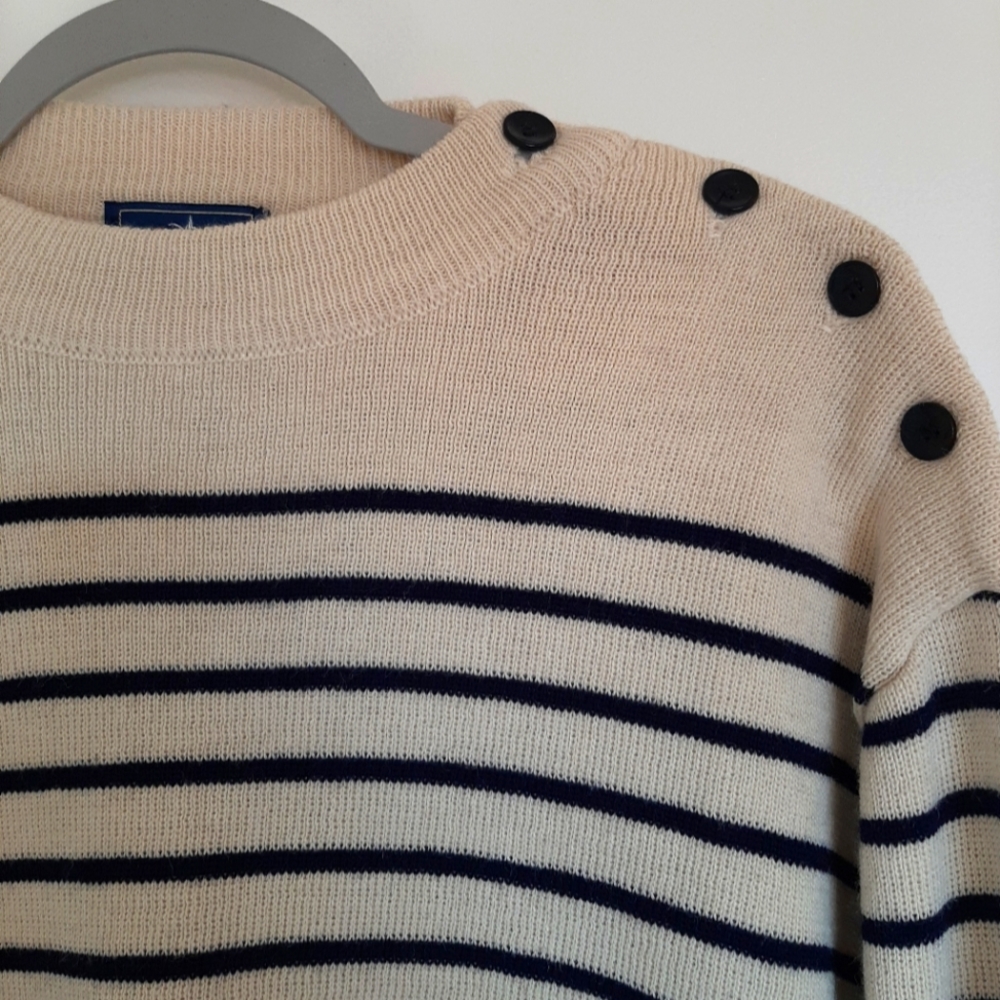 Saint James Men’s Striped Sailor Fisherman Sweater Jumper, size 44